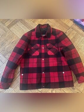 Pendleton Buffalo Plaid Flannel Wool Blend Jacket Men Size Large